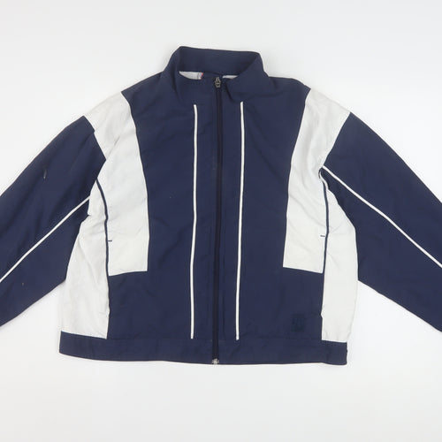 K-Swiss Mens Blue White Windbreaker Jacket Size M Sports Retro
