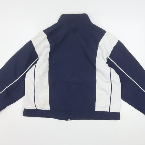 K-Swiss Mens Blue White Windbreaker Jacket Size M Sports Retro