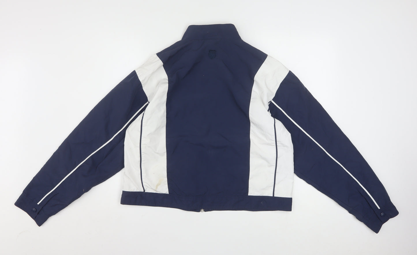 K-Swiss Mens Blue White Windbreaker Jacket Size M Sports Retro