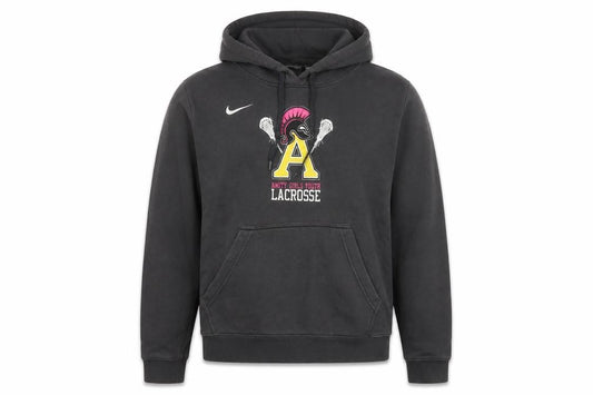 Front view of Nike Women's Black Large Pullover Hoodie Amity Lacrosse Graphic