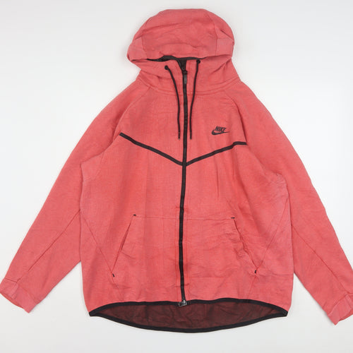 Nike Men's Red Full Zip Hoodie L Regular Sports Style