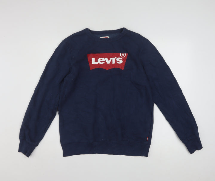 Levi's Boys Blue XL 13-15 Years Crew Neck Logo Pullover Sweatshirt