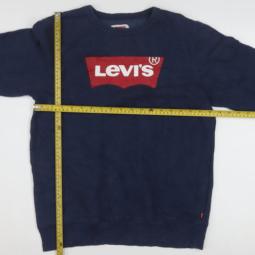 Levi's Boys Blue XL 13-15 Years Crew Neck Logo Pullover Sweatshirt