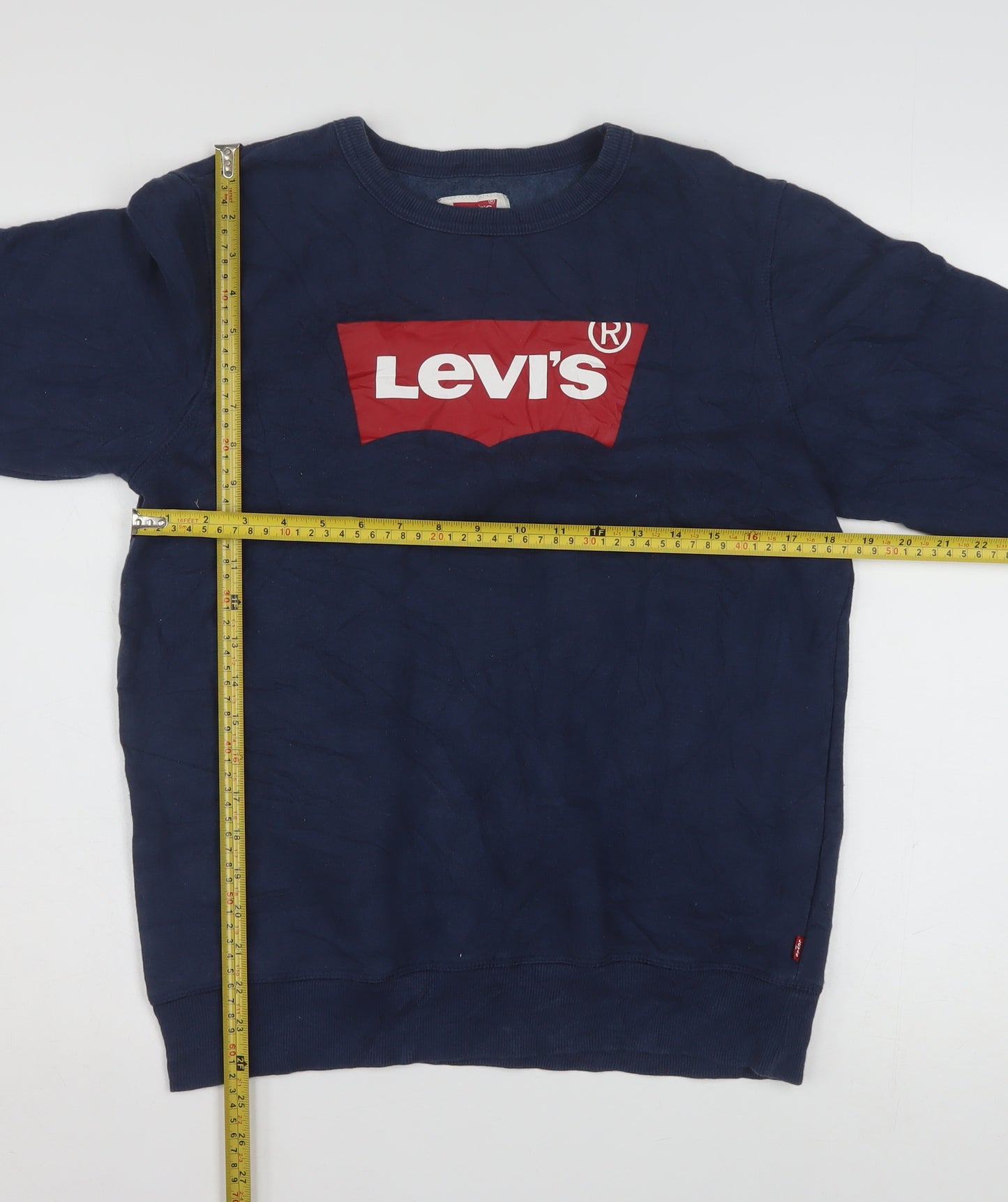 Levi's Boys Blue XL 13-15 Years Crew Neck Logo Pullover Sweatshirt