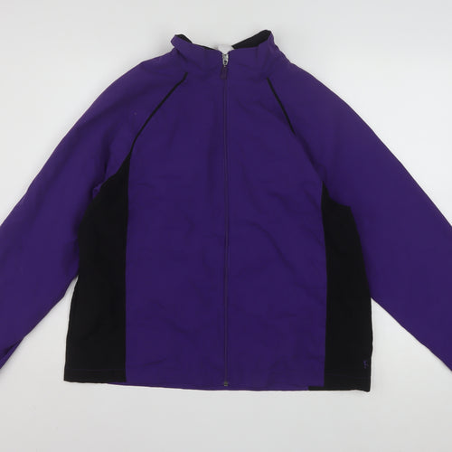 Danskin Now Women's Purple Black Zip-Up Casual Jacket Size L 12–14