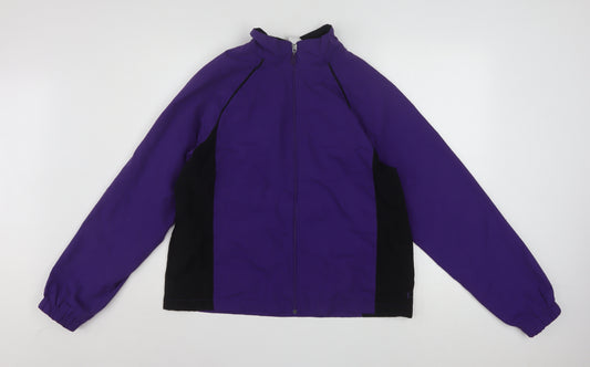 Danskin Now Women's Purple Black Zip-Up Casual Jacket Size L 12–14