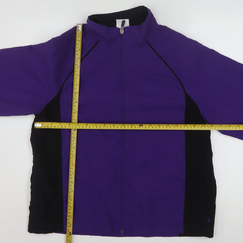 Danskin Now Women's Purple Black Zip-Up Casual Jacket Size L 12–14