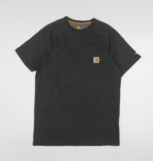 Carhartt Men's Charcoal Grey Relaxed Fit Pocket T-Shirt Size S