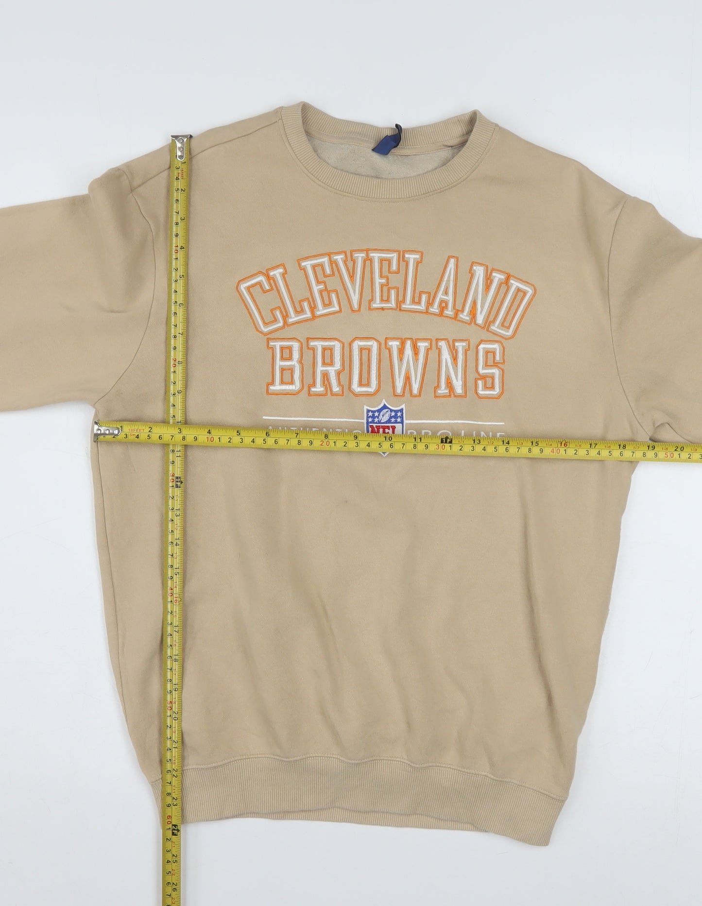 H&M Divided Men's Beige Cleveland Browns Sweatshirt XS Pullover