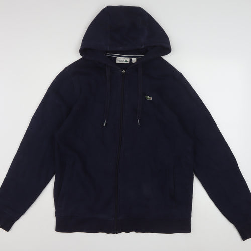 Lacoste Men's Blue Full Zip Hoodie XL Cotton Fleece Casual