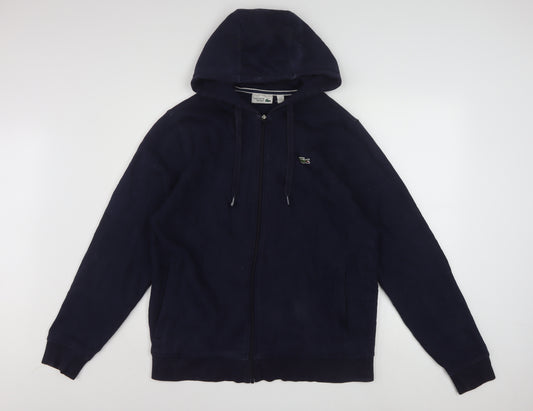 Lacoste Men's Blue Full Zip Hoodie XL Cotton Fleece Casual