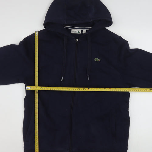 Lacoste Men's Blue Full Zip Hoodie XL Cotton Fleece Casual