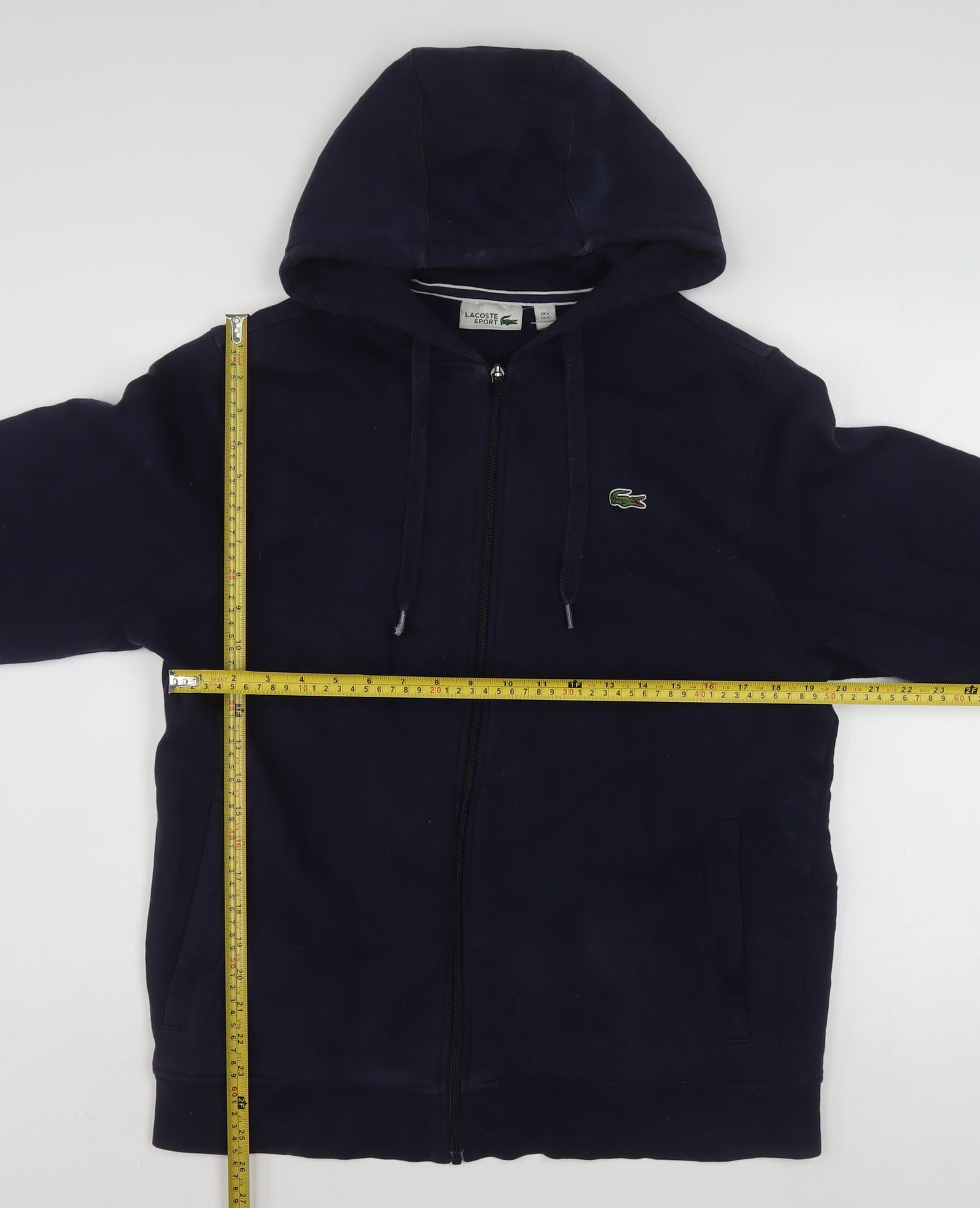 Lacoste Men's Blue Full Zip Hoodie XL Cotton Fleece Casual