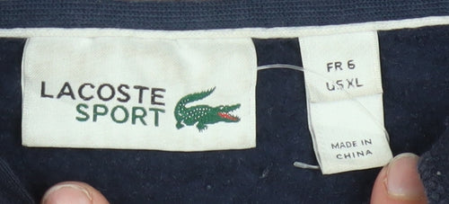 Lacoste Men's Blue Full Zip Hoodie XL Cotton Fleece Casual
