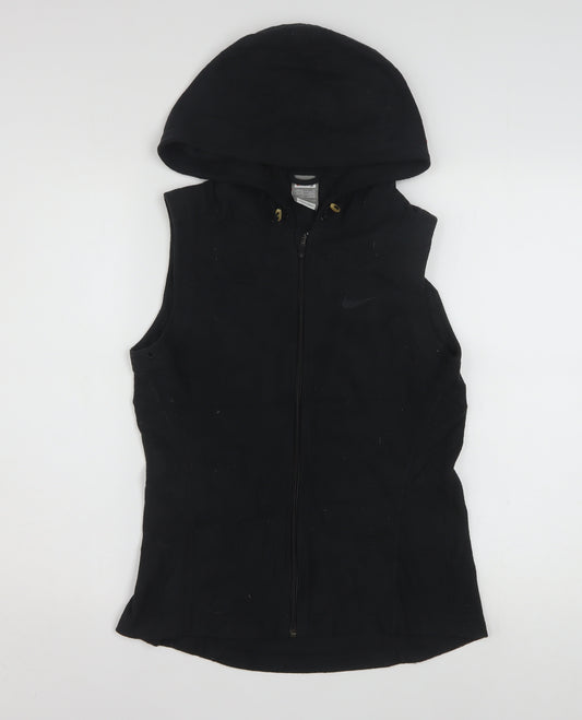 Nike Women’s Black Small Sleeveless Full Zip Hoodie Vest