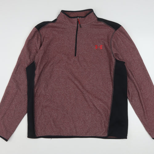 Under Armour Men's Red XL 1/4 Zip Pullover ColdGear Sweatshirt