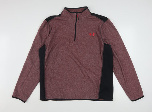 Under Armour Men's Red XL 1/4 Zip Pullover ColdGear Sweatshirt