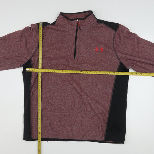 Under Armour Men's Red XL 1/4 Zip Pullover ColdGear Sweatshirt