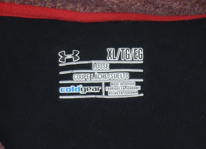 Under Armour Men's Red XL 1/4 Zip Pullover ColdGear Sweatshirt