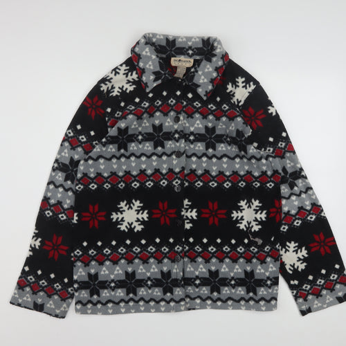 Sag Harbor Women’s Multicoloured Fleece Jacket M Winter Fair Isle Pattern