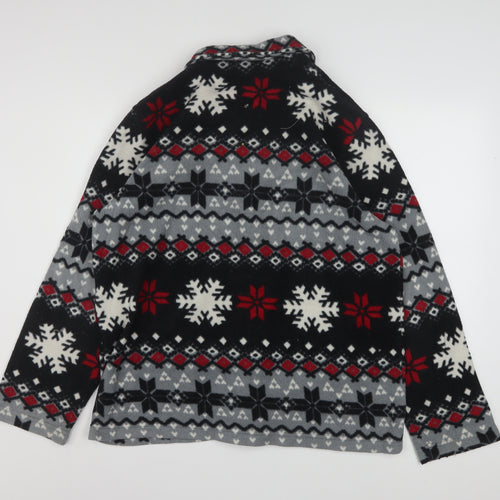 Sag Harbor Women’s Multicoloured Fleece Jacket M Winter Fair Isle Pattern