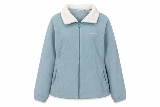 Front view of Columbia Women's Blue Fleece Lined Zip Jacket, size L