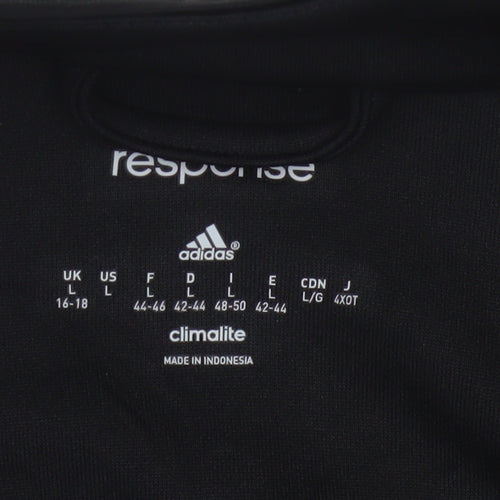 Adidas Women's Black White Climalite Track Jacket Size 16