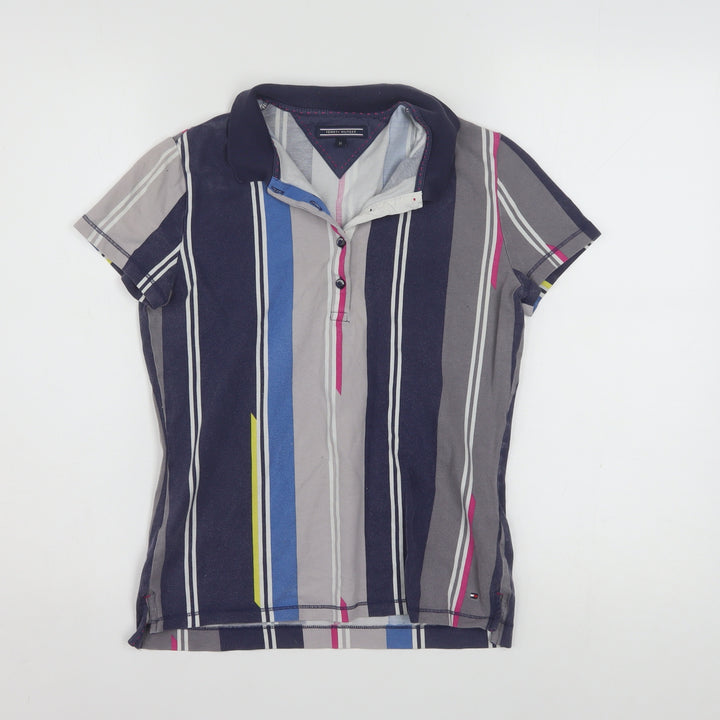 Tommy Hilfiger Women's Multicoloured Striped Polo Shirt Size M
