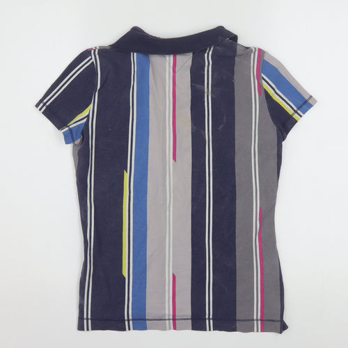 Tommy Hilfiger Women's Multicoloured Striped Polo Shirt Size M