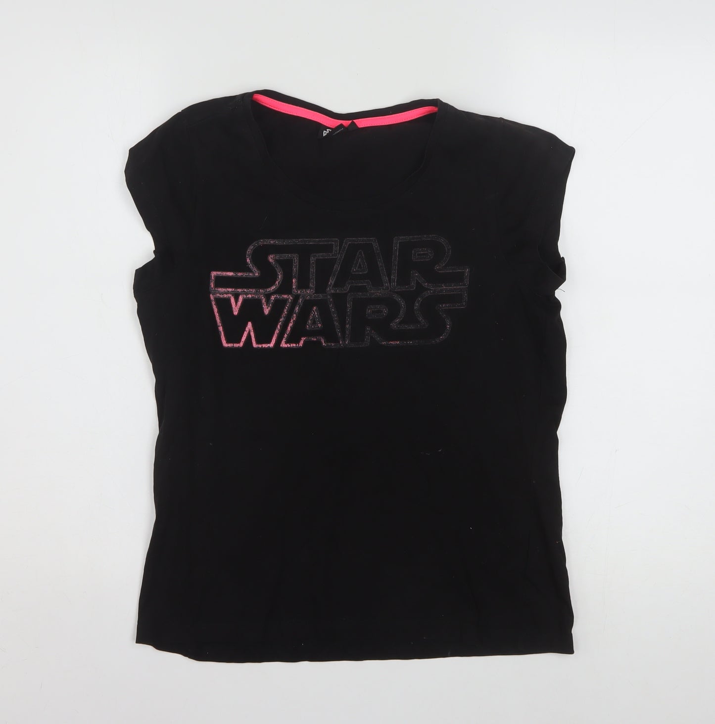 Star Wars Women's Black L Cotton Glitter Logo T-Shirt