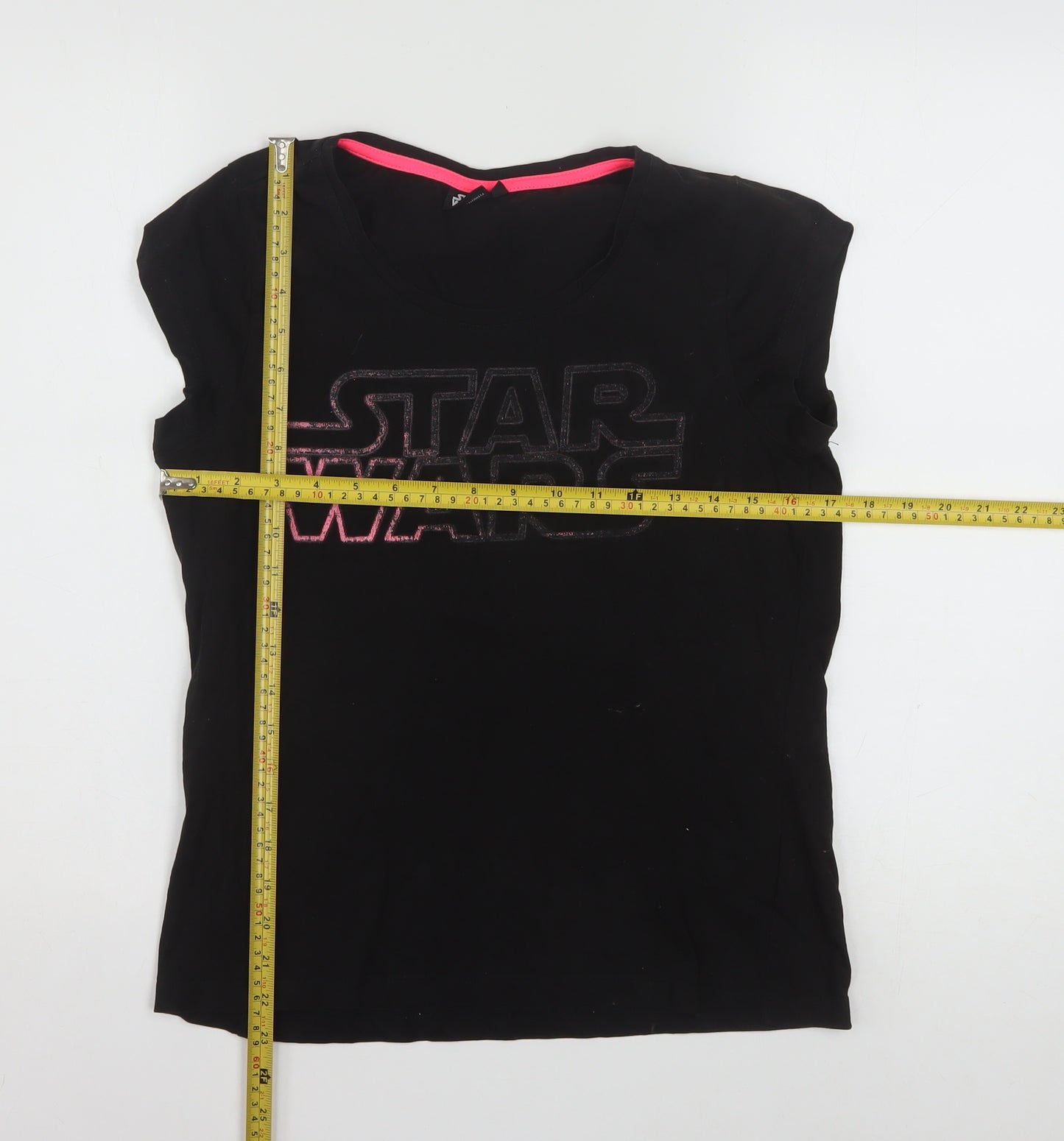 Star Wars Women's Black L Cotton Glitter Logo T-Shirt