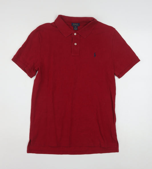 Ralph Lauren Women's Red Polo Shirt XL Cotton Short Sleeve