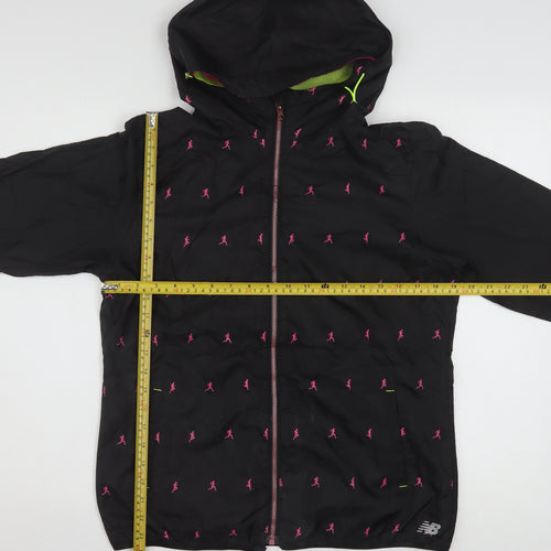 New Balance Womens Black L Hooded Windbreaker Jacket