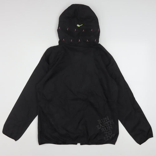 New Balance Womens Black L Hooded Windbreaker Jacket