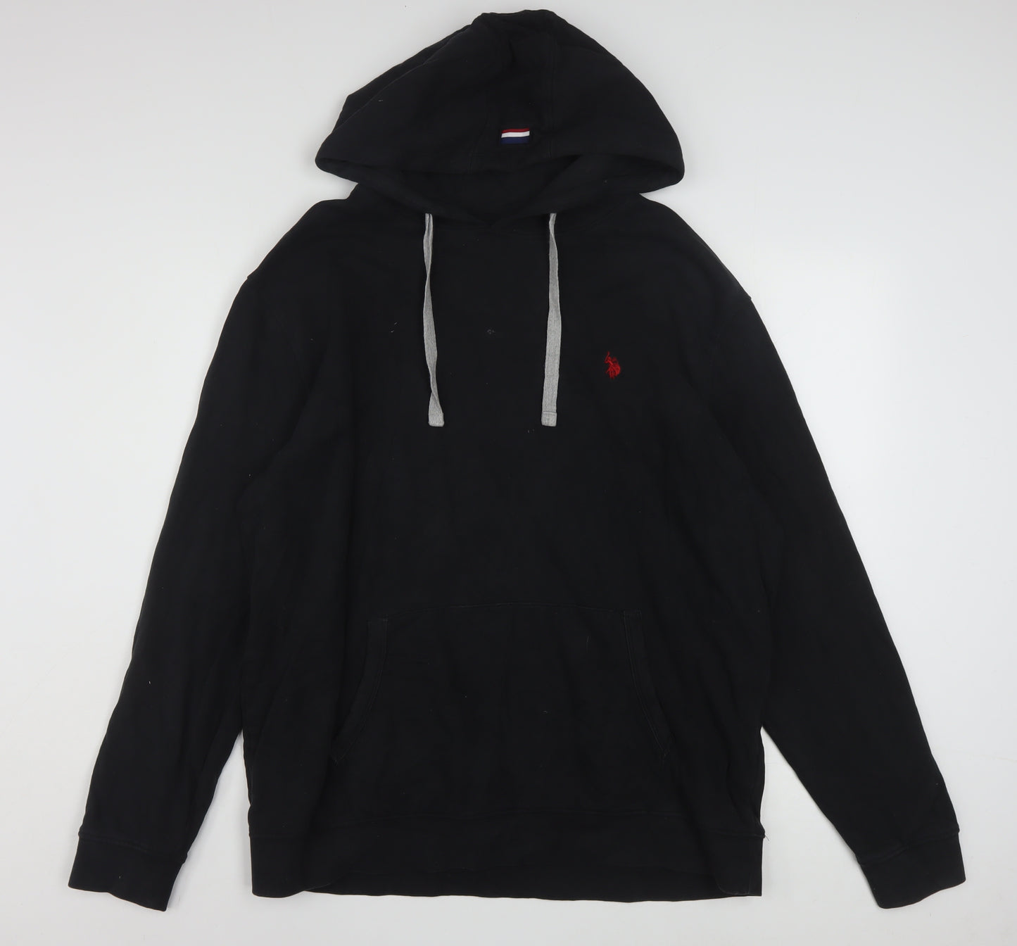 U.S. Polo Assn. Men's Black 3XL Pullover Hoodie with Logo