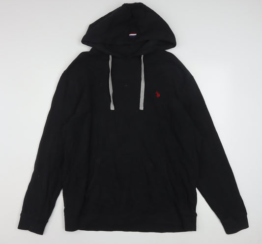 U.S. Polo Assn. Men's Black 3XL Pullover Hoodie with Logo