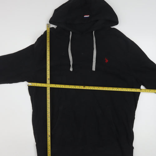 U.S. Polo Assn. Men's Black 3XL Pullover Hoodie with Logo