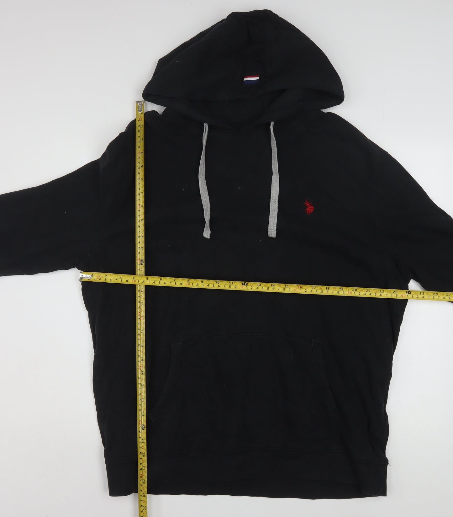 U.S. Polo Assn. Men's Black 3XL Pullover Hoodie with Logo