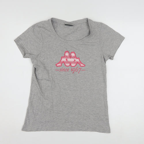 Kappa Women's Grey Short Sleeve T-Shirt Medium Cotton Blend