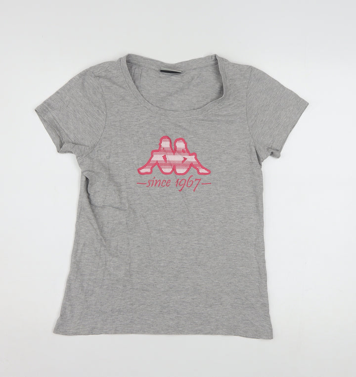 Kappa Women's Grey Short Sleeve T-Shirt Medium Cotton Blend