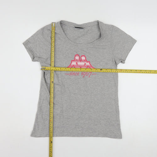 Kappa Women's Grey Short Sleeve T-Shirt Medium Cotton Blend
