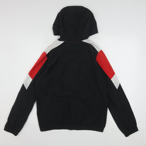 Nike Womens Red Black Hooded Windbreaker Jacket L Polyester Lightweight