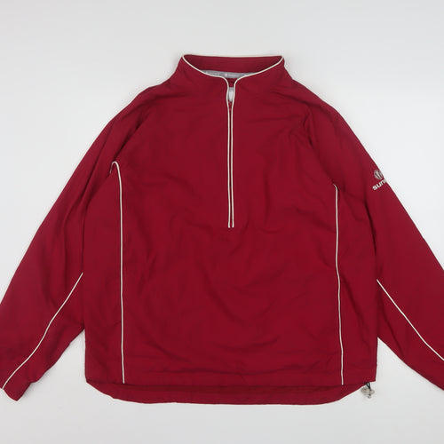 Sunice Men’s Red L Windbreaker Golf Jacket 1/4 Zip Polyester