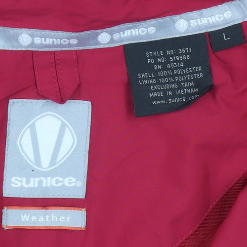 Sunice Men’s Red L Windbreaker Golf Jacket 1/4 Zip Polyester