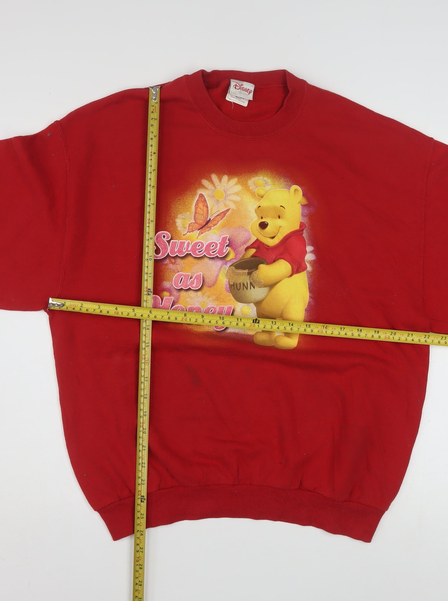 Disney Women's Red Winnie the Pooh Pullover Sweatshirt Size L