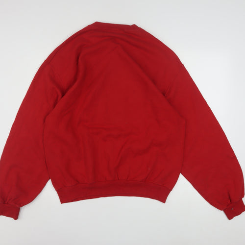 Disney Women's Red Winnie the Pooh Pullover Sweatshirt Size L