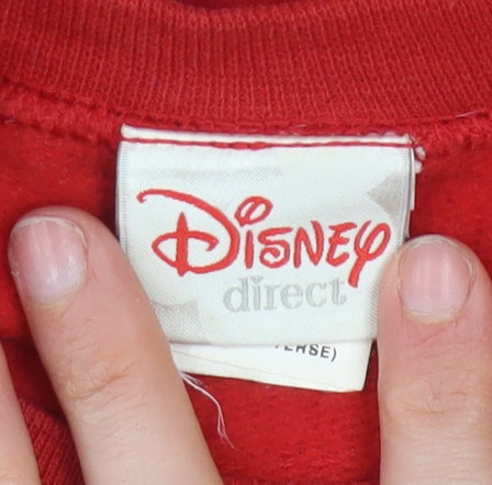 Disney Women's Red Winnie the Pooh Pullover Sweatshirt Size L