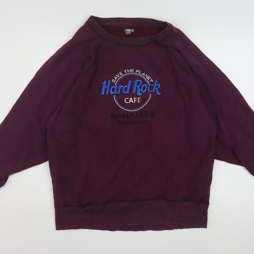 Aerie Women's Burgundy Hard Rock Cafe Nassau Pullover Sweatshirt M