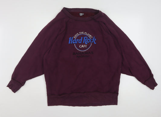 Aerie Women's Burgundy Hard Rock Cafe Nassau Pullover Sweatshirt M