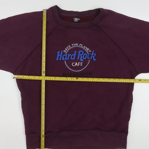 Aerie Women's Burgundy Hard Rock Cafe Nassau Pullover Sweatshirt M
